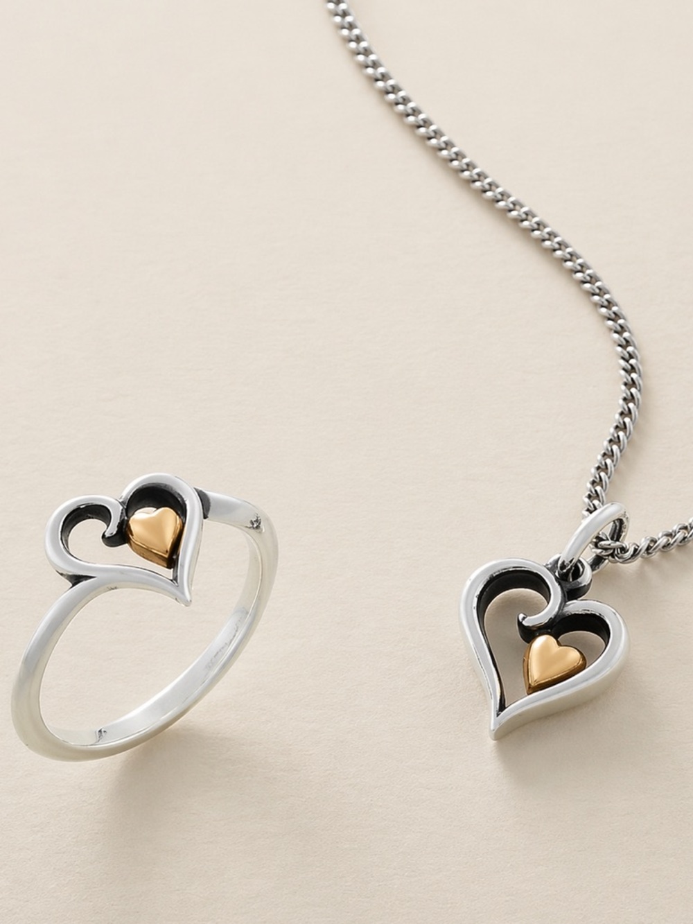 James Avery Joy of My Heart Ring Charm Set Sterling Silver 14K Gold